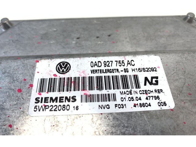 Блок управления коробкой передач 0AD927755AC, 5WP22080   Volkswagen Touareg I