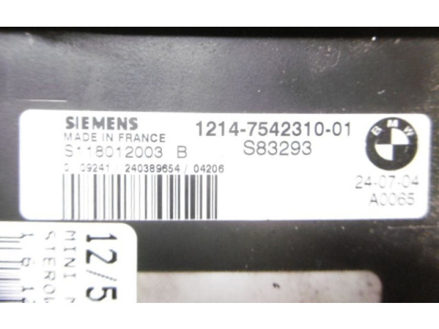 Pojistková skříňka Блок управления двигателем ECU 1214-7542310-0, 1214-7542310-0   Mini One - Cooper R50 - 53 2002
