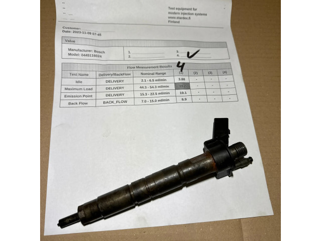 Vstřikovač 0445116024, 04598   BMW X5 E70  pro naftový motor 3.0 N57D30A 