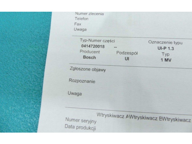 Vstřikovač 0414720018, IMPRK1242364   Volkswagen Sharan     