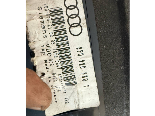 Přístrojová deska  Audi A3 S3 A3 Sportback 8P 2005 8P0920950T  