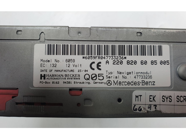Турбина Радио/ проигрыватель CD/DVD / навигация Mercedes-Benz S W220  A2208206085   для двигателя 648960      