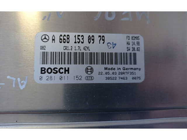 Řídící jednotka A6681530979   Mercedes-Benz A W168 1997