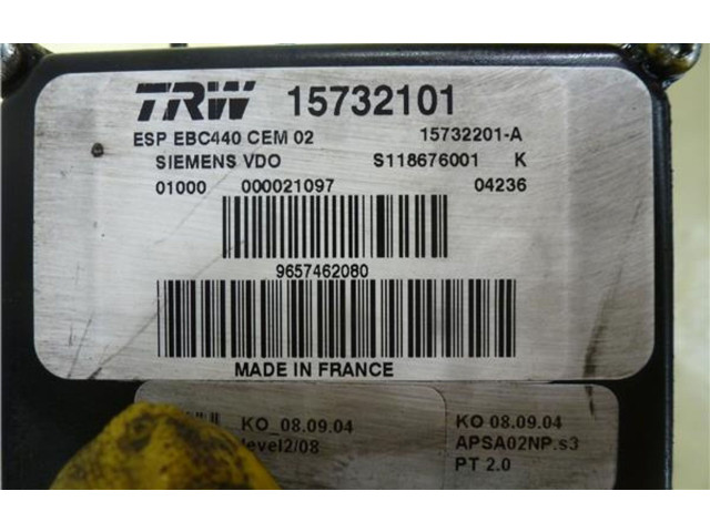 Jednotka ABS 15732101, 9657462080   Peugeot 207 CC 2004