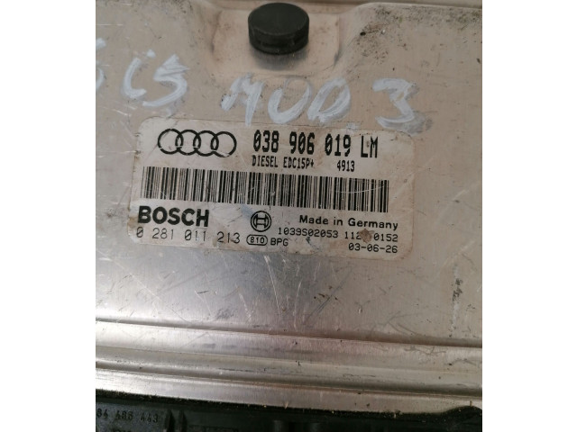 Řídící jednotka 038906019LM, 0281011213   Audi A4 S4 B6 8E 8H 2002