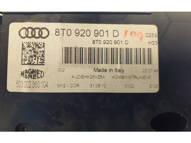 Спидометр (приборный щиток) 8T0920901D, 503002360104   Audi A5 Sportback 8TA 2009