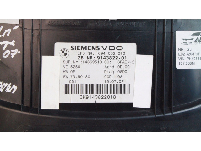 Přístrojová deska  BMW 3 E90 E91 2005 9166846  