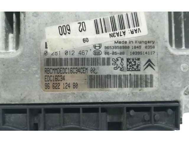 Řídící jednotka 9662212480   Peugeot 207 