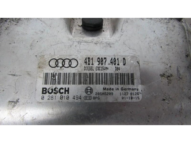 Блок управления двигателя 4B1907401D, 0281010494   Audi A6 S6 C5 4B