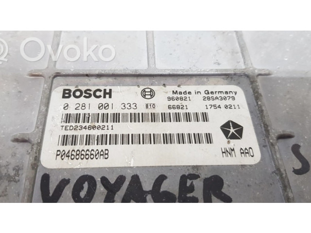 Блок управления двигателя 0281001333, P04686660AB   Chrysler Voyager