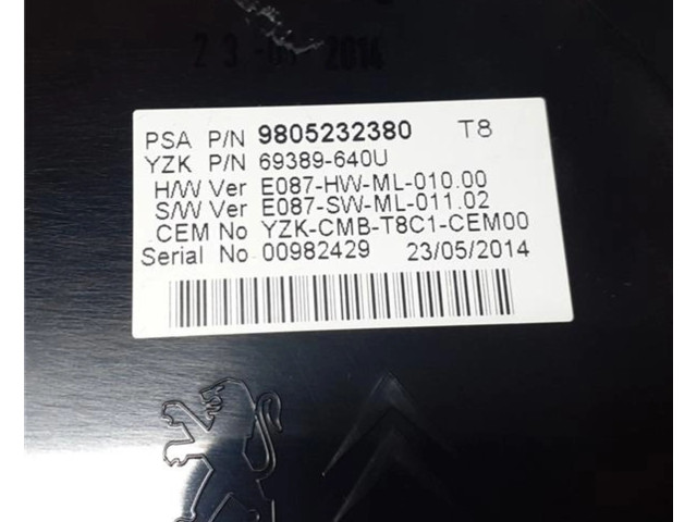 Přístrojová deska  Peugeot 3008 I 2016 9810462780  