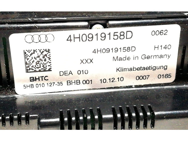 Блок управления климат-контролем 4H0919158D, 5HB01012735   Audi A8 S8 D4 4H