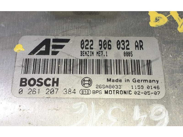 Řídící jednotka 022906032AR, 0261207384   Volkswagen Sharan 2002