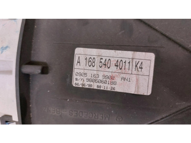 Přístrojová deska  Mercedes-Benz A W168 2001 A1685404011, 9806060188  