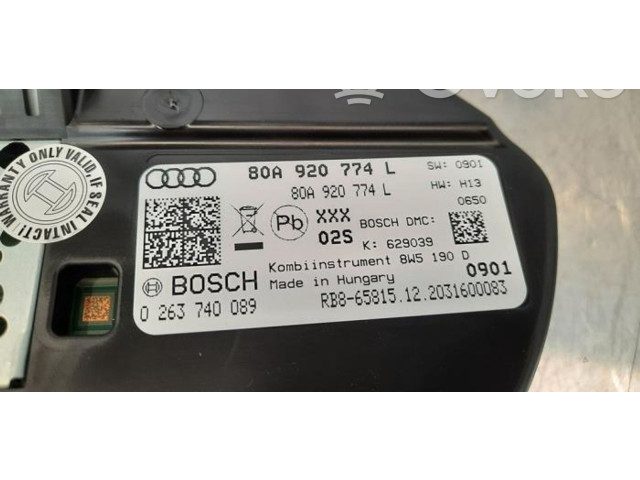 Přístrojová deska  Audi Q5 SQ5 2021 80A920774L  