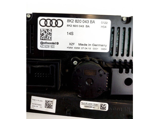 Блок управления климат-контролем 8K2820043BA, A2C92361500   Audi A4 S4 B8 8K
