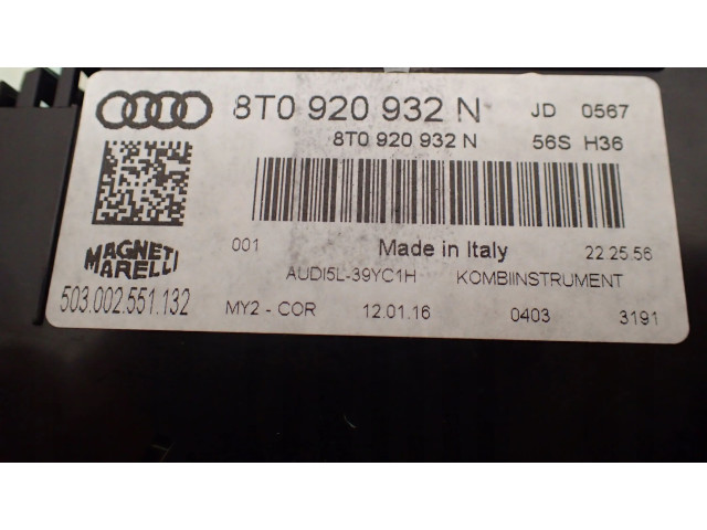 Přístrojová deska  Audi A5 Sportback 8TA 2016 8T0920932N  