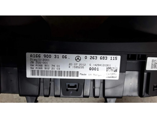 Přístrojová deska  Mercedes-Benz GL X166 2013 A1669003106  