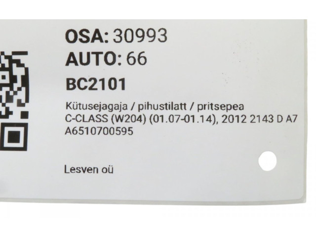 Vstřikovací lišta A6510700595, A6510700595   Mercedes-Benz C W204    OM 651.911 