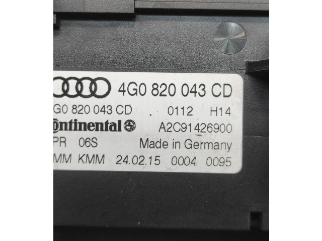 Блок управления климат-контролем 4G0820043CD, A2C91426900   Audi A6 S6 C7 4G