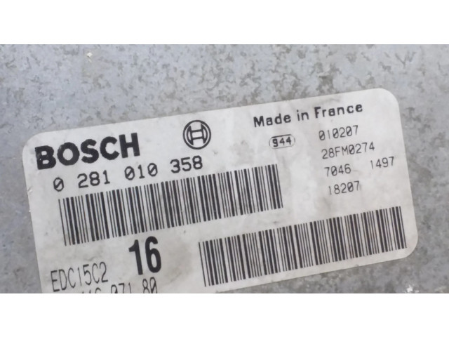 Řídící jednotka 9641607180, 0281010358   Citroen Xsara Picasso 2002