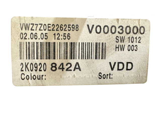 Přístrojová deska  Volkswagen Caddy 2004 2K0920841C  