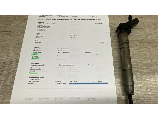Vstřikovač A6290700087, 060404   Mercedes-Benz GL X164  pro naftový motor 4.0 Om629 