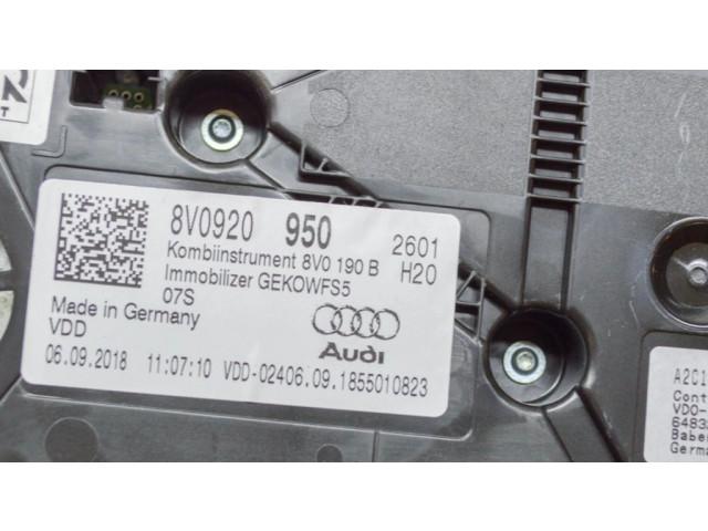 Панель приборов 8V0190B, A2C12961100   Audi A3 S3 8V       