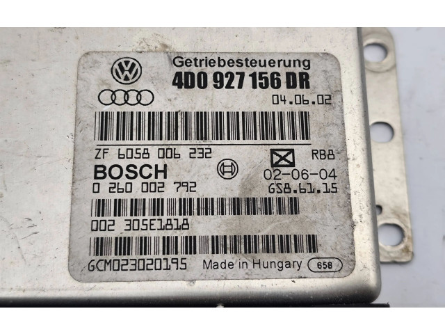Блок управления коробкой передач 4D0927156DR, 6058006232   Audi A8 S8 D2 4D