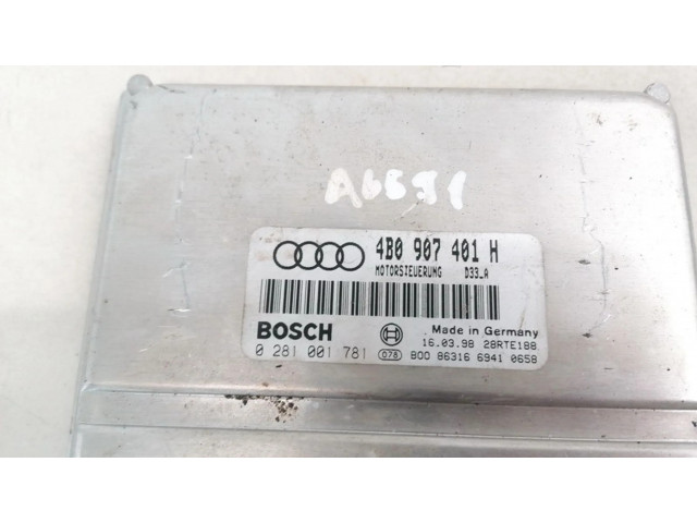 Блок управления двигателя 4B0907401H, 0281001781   Audi A6 S6 C5 4B