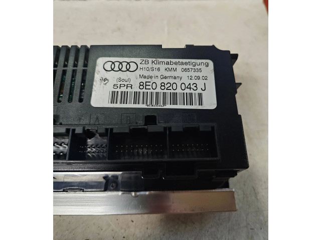 Блок управления климат-контролем 8E0820043J, 0657335   Audi A4 S4 B6 8E 8H