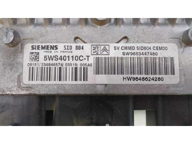 Блок управления двигателя 5WS40110CT, 9648624280   Citroen C3