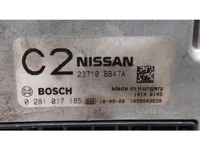 Блок управления двигателя 0281017185, 23710BB47A   Nissan Qashqai