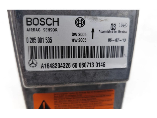 Блок подушек безопасности A1648204326, 0285001535   Mercedes-Benz ML AMG W164