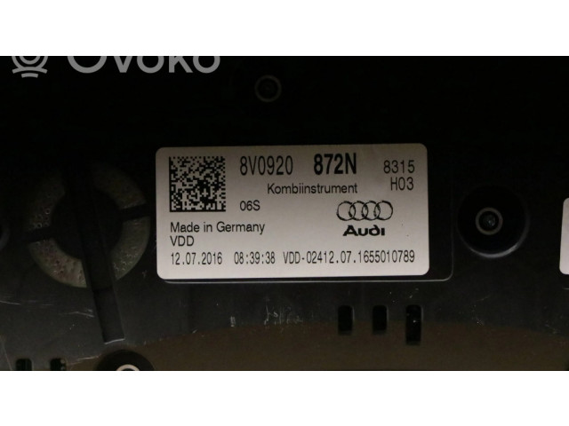 Панель приборов 8V0920872   Audi A3 S3 8V       