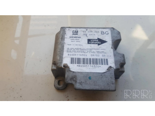 Блок подушек безопасности 09229303, 330518650   Opel Zafira A