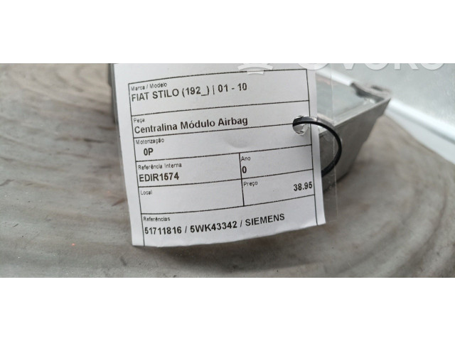Блок подушек безопасности 51711816, 5WK43342   Fiat Stilo