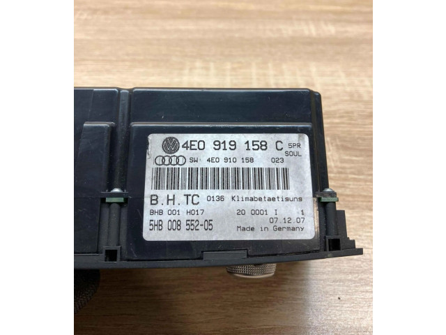 Блок управления климат-контролем 4E0919158C, 5HB00855205   Audi A8 S8 D3 4E