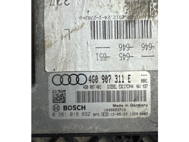 Блок управления двигателя 4G0907311E, 4G0907401   Audi A6 S6 C7 4G