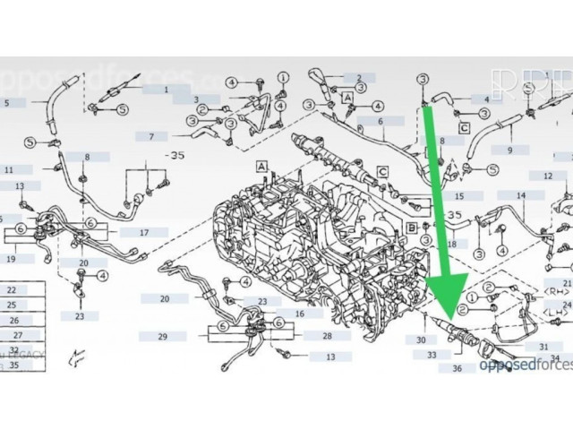 Форсунка 16613AA020, 16613AA    Subaru Outback для дизельного двигателя EE20Z 2