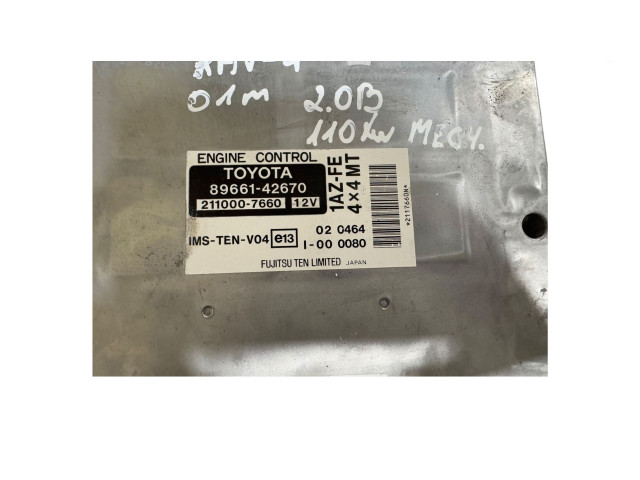 Řídící jednotka 8966142670, 2110007660   Toyota RAV 4 (XA20) 2003