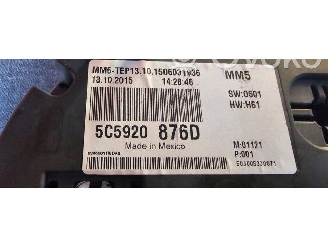 Přístrojová deska  Volkswagen Beetle A5 2015 5C5920876D, 503005330871  