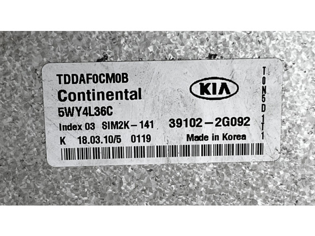 Блок управления двигателя 5WY4L36C, 391022G092   KIA Forte