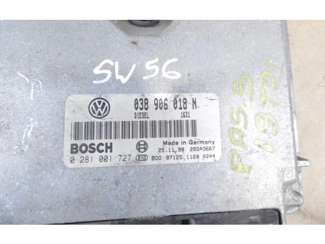 Řídící jednotka 038906018N, 28SA3667   Volkswagen PASSAT B5.5 1997