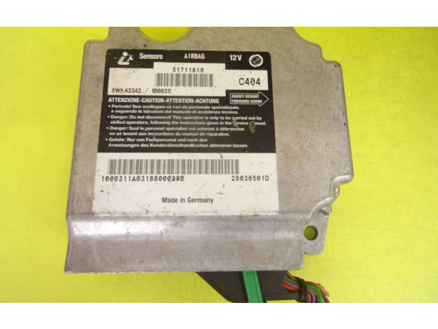 Блок подушек безопасности 51711816, 5WK43342   Fiat Stilo