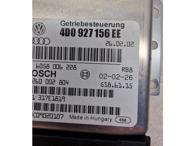 Блок управления коробкой передач 4D0927156EE   Audi A8 S8 D2 4D