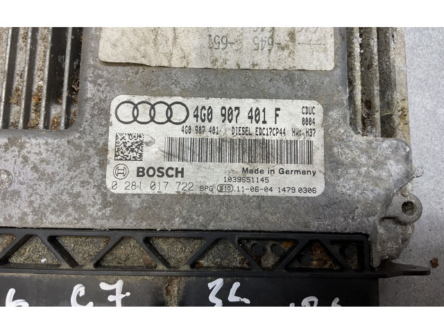 Блок управления двигателя 4G0907401F, 4G0907401   Audi A6 S6 C7 4G