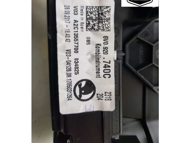 Přístrojová deska  Skoda Fabia Mk3 (NJ) 2017 6V0920740C, 6V0920740C  