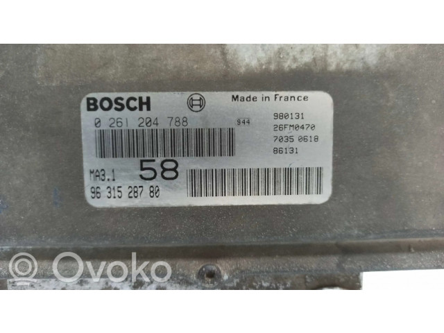 Řídící jednotka 0261204788, 9631528780   Peugeot 106 1998