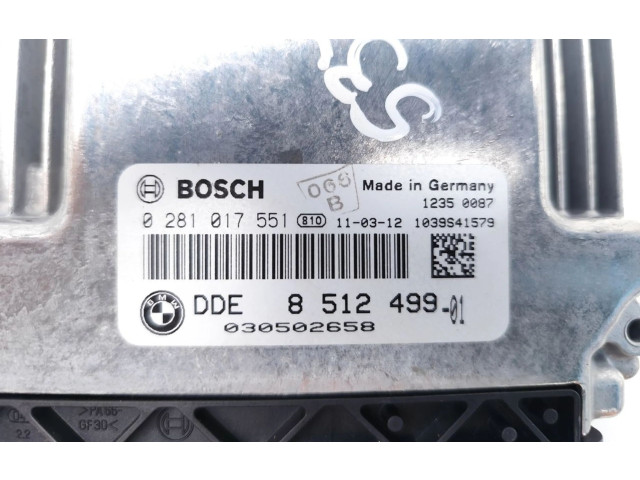 Řídící jednotka 8512499, 0281017551   BMW 1 E82 E88 2011